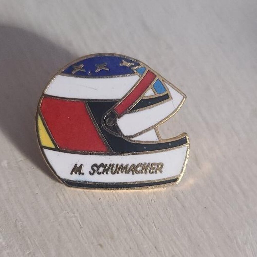 Michael Schumacher Formula One F1 Vintage Lapel Pin - Race Champion Helmet Badge